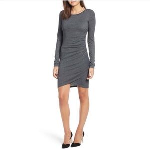 Keith Charcol Heather long sleeve ruched dress